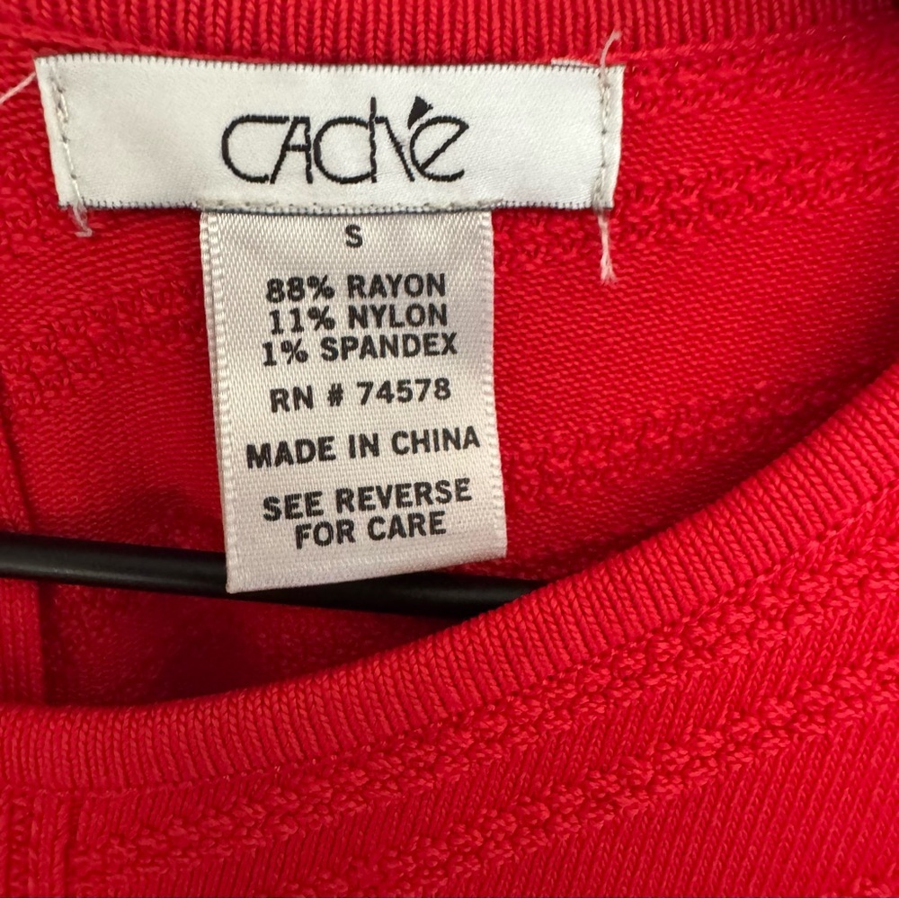 Vintage Y2K Cache Cherry Red Cap Sleeve Bodycon Dress Size Small - Picture 2 of 10